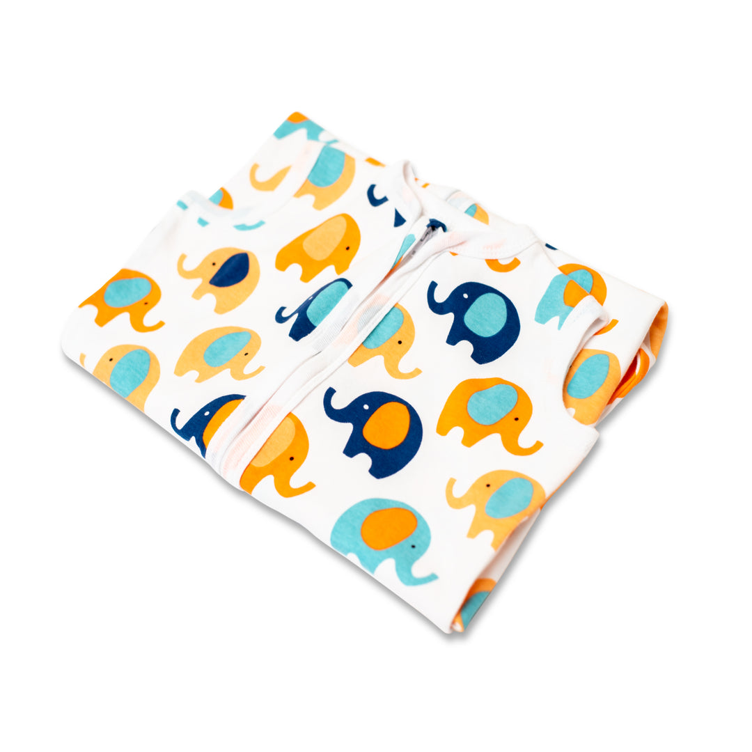 Blue & Orange Elephants Zippy Freedom Swaddle Transition