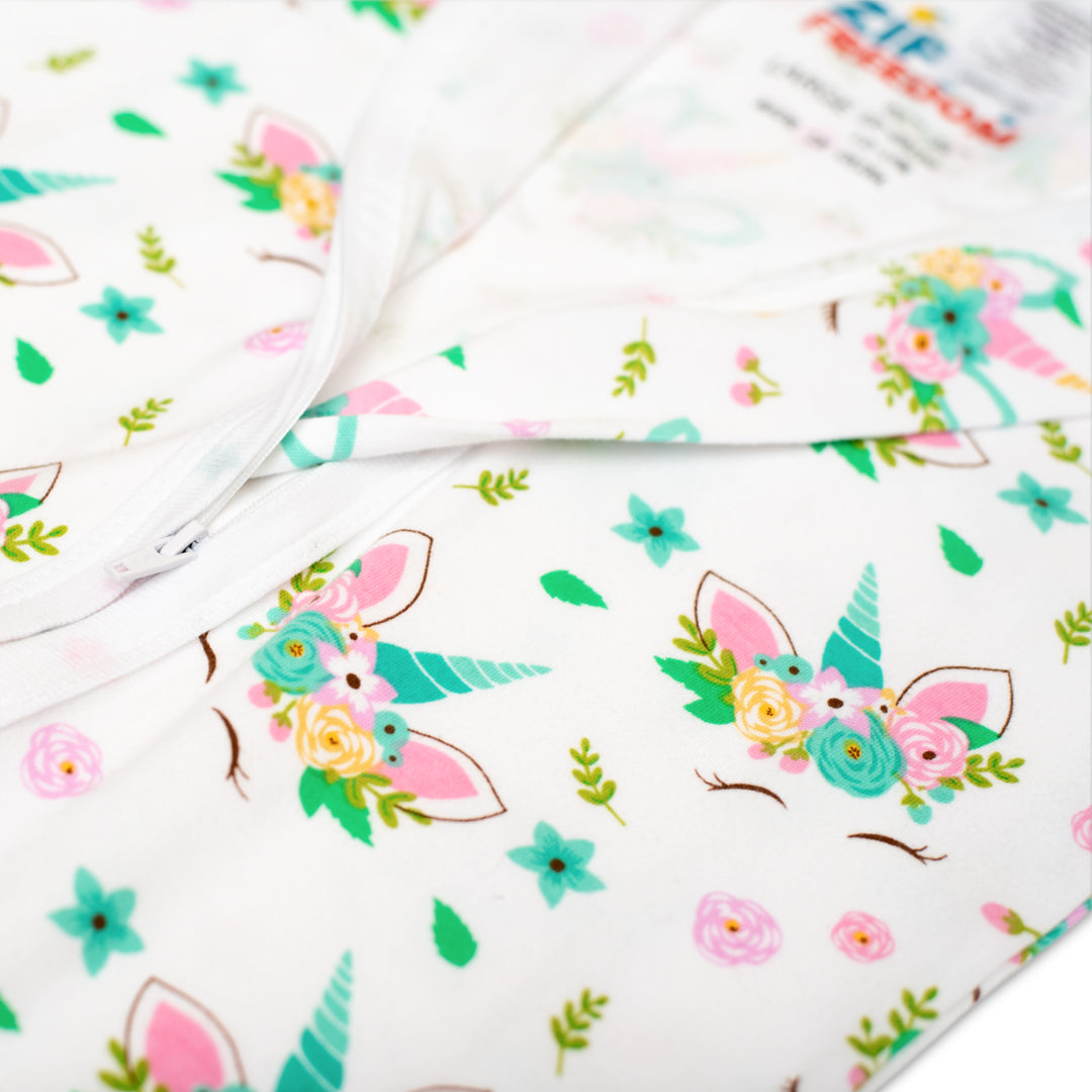 Unicorn Zippy Freedom Swaddle Transition