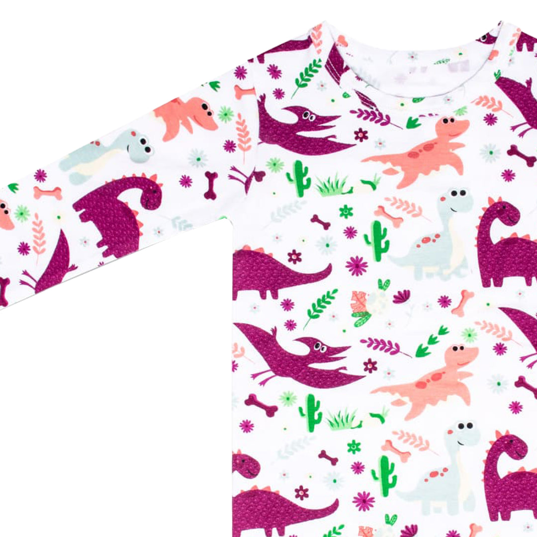 Girl Dino Two-Piece Pajama Set