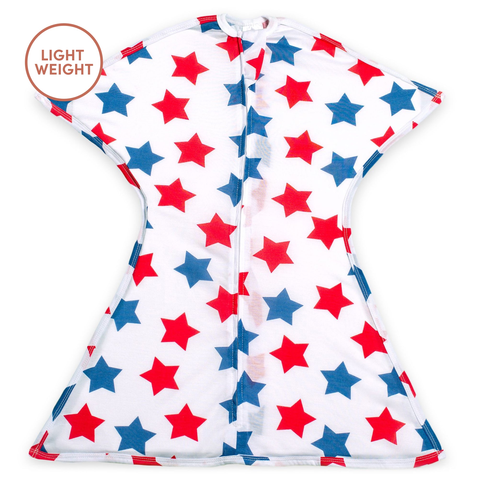 Blue Red Stars Zipadee Zip Swaddle Transition Lightweight