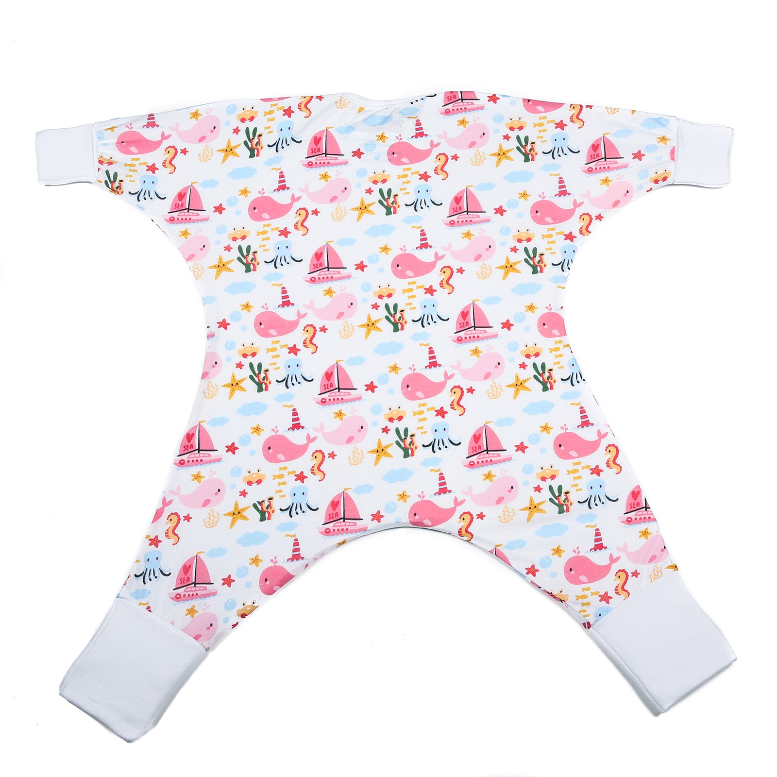 Sleeping Baby Flying Squirrel cozy baby pajama bodysuit Nautical Girl Lightweight