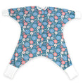 Load image into Gallery viewer, Sleeping Baby Flying Squirrel cozy baby pajama bodysuit Navy Flower
