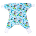 Load image into Gallery viewer, Sleeping Baby Flying Squirrel cozy baby pajama bodysuit Surfing Sharks
