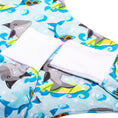 Load image into Gallery viewer, Sleeping Baby Flying Squirrel cozy baby pajama bodysuit Surfing Sharks
