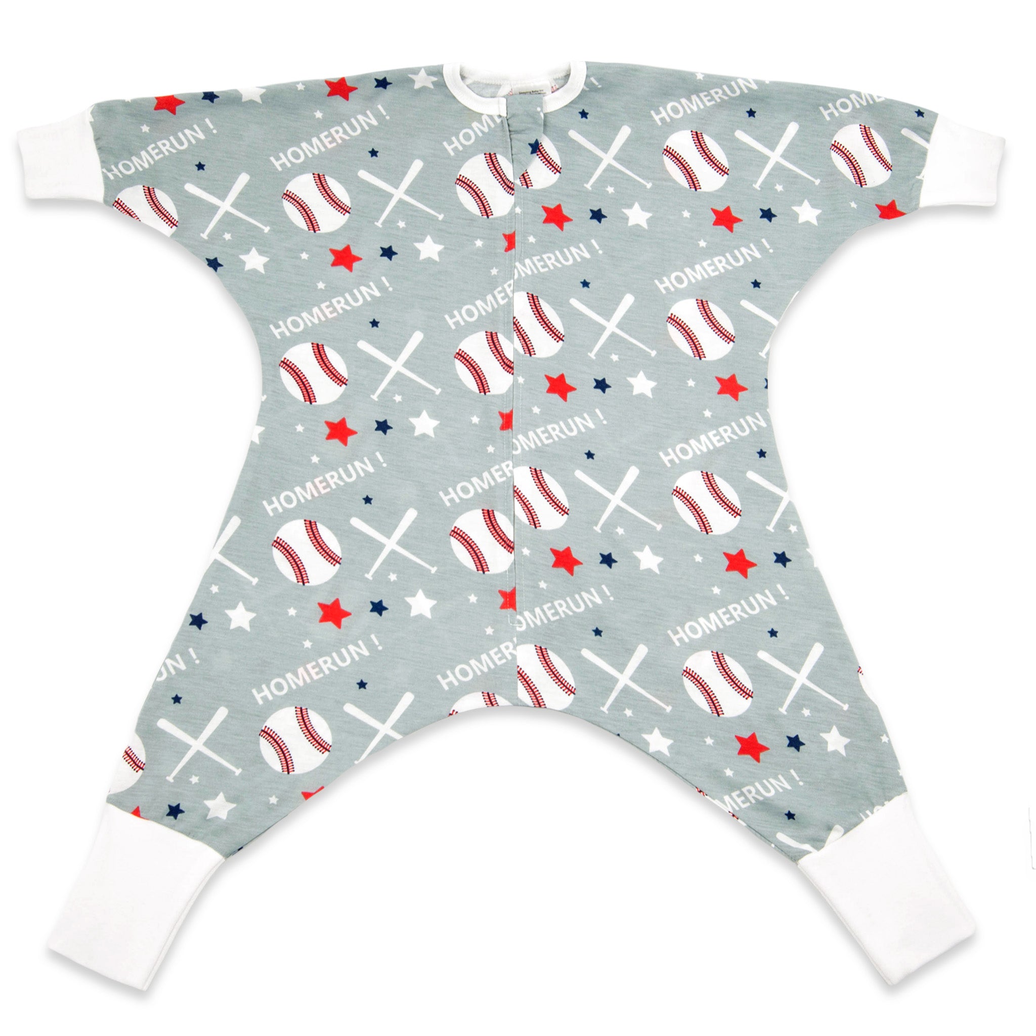 Sleeping Baby Flying Squirrel cozy baby pajama bodysuit Baseball