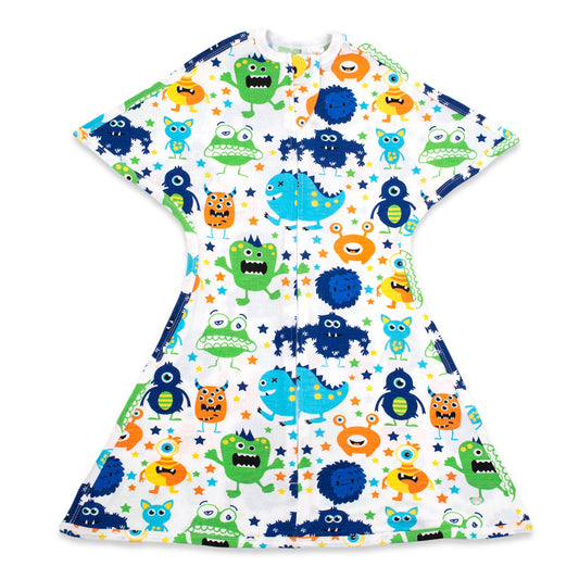 Sleeping Baby Zipadee Zip Swaddle Transition Baby Sleepsuit Monster Madness