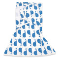 Load image into Gallery viewer, Sleeping Baby Zippy Swaddle safe sleep cotton swaddle Large Blue Whales
