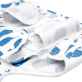 Load image into Gallery viewer, Sleeping Baby Zippy Swaddle safe sleep cotton swaddle Large Blue Whales
